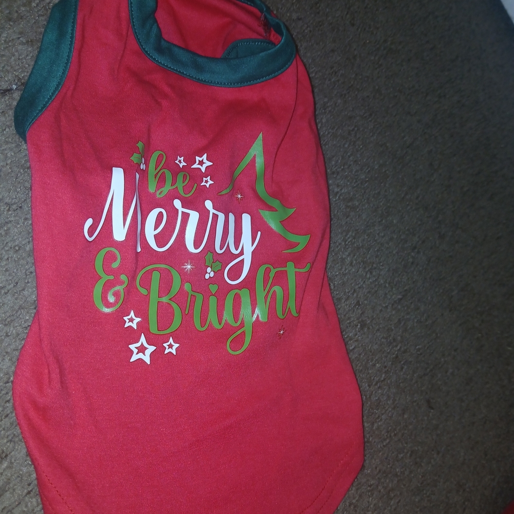 Festive Red and Green Dog Shirt